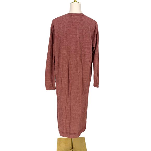 Free People Beach Bi-Coastal Pink Duster Cardigan Sz M Open Front Long Pockets - Picture 11 of 14